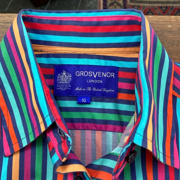 Grosvenor multi-color striped shirt size UK10 - Picture 3 of 6